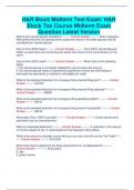 H&R Block Midterm Test Exam&sol; H&R  Block Tax Course Midterm Exam  Question Latest Version
