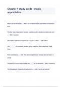 Chapter 1 study guide - music appreciation QUESTIONS & ANSWERS 2023 &lpar; A&plus; GRADED 100&percnt; VERIFIED&rpar;