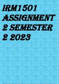 IRM1501 Assignment 2 Semester 2 2023