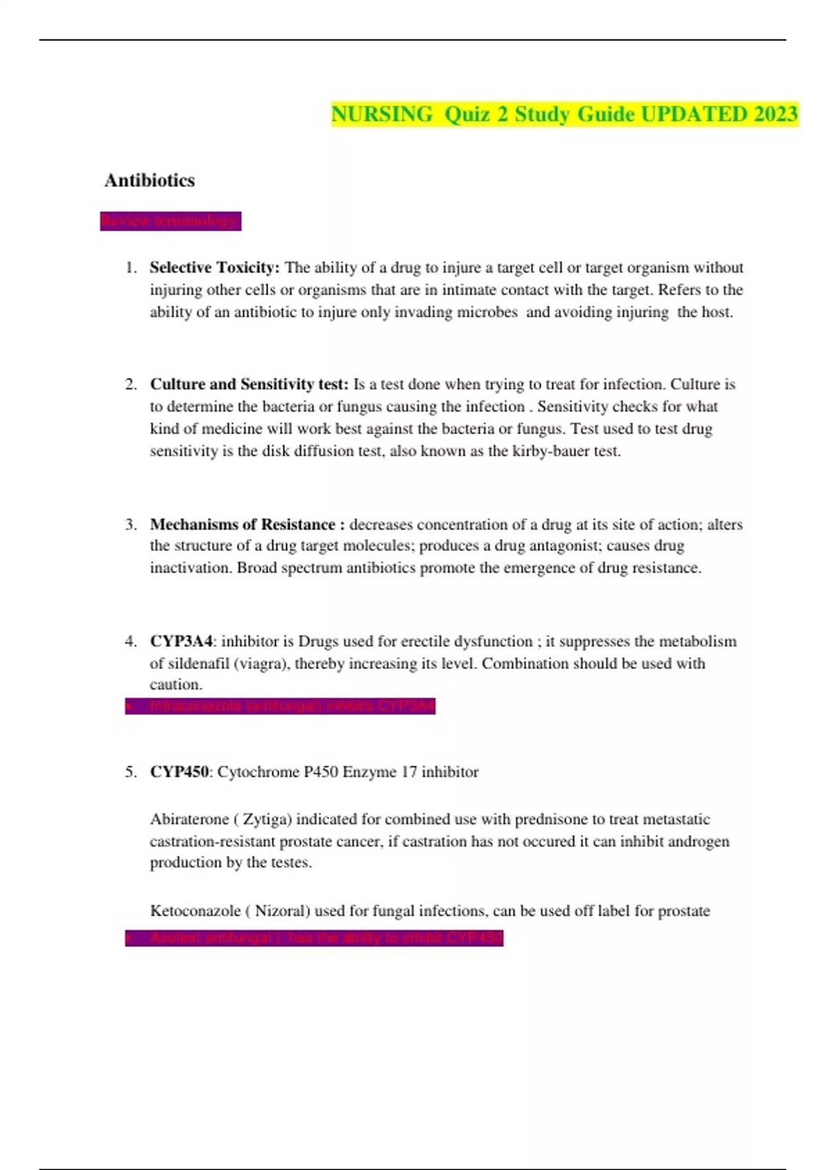 NURSING Quiz 2 Study Guide UPDATED 2023 - Study - Stuvia US