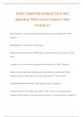 PART I BIOCHEM PRACTICE SET Questions With Correct Answers 2023 Graded A+