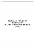 TEST BANK FOR RAVEN BIOLOGY OF PLANTS, 8TH EDITION BY RAY F. EVERT