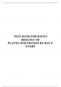 TEST BANK FOR RAVEN BIOLOGY OF PLANTS, 8TH EDITION BY RAY F. EVERT