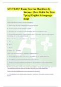 ATI TEAS 7 Exam Practice Questions & Answers (Best Guide for Teas 7 prep) English & language usage