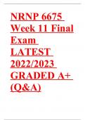 NRNP 6675 Week 11 Final Exam Latest 2022-2023