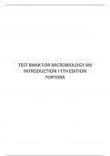 TEST BANK FOR MICROBIOLOGY AN INTRODUCTION 11TH EDITION TORTORA