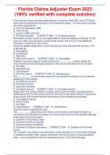 Florida Claims Adjuster Exam 2023 &lpar;100&percnt; verified with complete solution&rpar;
