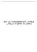 TEST BANK FOR MICROBIOLOGY A SYSTEMS APPROACH 4TH EDITION BY COWAN 