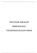 TEST BANK FOR KUBY IMMUNOLOGY, 7TH EDITION: JUDY OWEN
