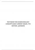 TEST BANK FOR HUMAN BIOLOGY CONCEPTS AND CURRENT ISSUES, 7TH EDITION : JOHNSON