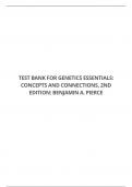 TEST BANK FOR GENETICS ESSENTIALS: CONCEPTS AND CONNECTIONS, 2ND EDITION: BENJAMIN A. PIERCE