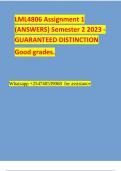LML4806 Assignment 1 (ANSWERS) Semester 2 2023 - GUARANTEED DISTINCTION Good grades. 