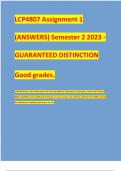 LCP4807 Assignment 1 (ANSWERS) Semester 2 2023 - GUARANTEED DISTINCTION Good grades.