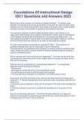 Foundations Of Instructional Design IDC1 Questions and Answers 2023