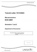 Tutorial Letter 101/3/2023 Microeconomics ECS 2601 Semesters 1 and 2