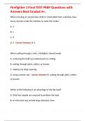 Firefighter 1 Final TEST PREP Questions with Answers Best Graded A&plus;&period;