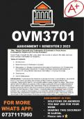 OVM3701 Assignment 1 Semester 2 2023 &lpar;ANSWERS&rpar;