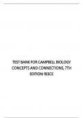 TEST BANK FOR CAMPBELL BIOLOGY CONCEPTS AND CONNECTIONS, 7TH EDITION: REECE