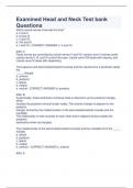 Examined Head and Neck Test bank  Questions