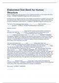 Elaborated Test Bank for Human  Structure