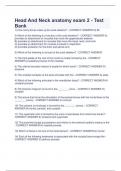 Head And Neck anatomy exam 2 - Test  Bank