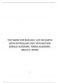 TEST BANK FOR BIOLOGY: LIFE ON EARTH WITH PHYSIOLOGY,10/E 10TH EDITION GERALD AUDESIRK, TERESA AUDESIRK, BRUCE E. BYERS