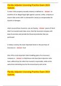 Florida Adjuster Licensing Practice Exam 2023 Update&period;