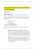NCLEX-RN Practice Quiz Test Bank &num;2 &lpar;75 Questions&rpar;