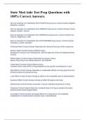State Med Aide Test Prep Questions with 100&percnt; Correct Answers&period; 