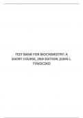 TEST BANK FOR BIOCHEMISTRY: A SHORT COURSE, 2ND EDITION: JOHN L. TYMOCZKO