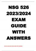 NSG 526 2023/2024 EXAM GUIDE WITH ANSWERS