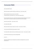 Consumer Math exam 2023 with 100&percnt; correct answers
