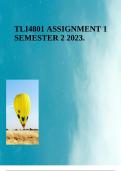 TLI4801 Assignment 1 &lpar;COMPLETE ANSWERS&rpar; Semester 2 2023 &lpar;827464&rpar; - DUE 10 August 2023