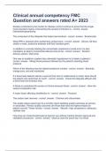 Clinical annual competency FMC Question and answers rated A&plus; 2023