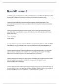 Nurs 541 - exam 1 questions with correct answers