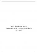TEST BANK FOR BASIC IMMUNOLOGY, 3RD EDITION: ABUL K. ABBAS