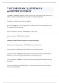 THE BAR EXAM QUESTIONS & ANSWERS 2023&sol;2024