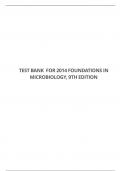 TEST BANK FOR 2014 FOUNDATIONS IN MICROBIOLOGY, 9TH EDITION