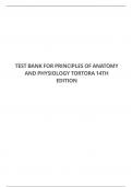 TEST BANK FOR PRINCIPLES OF ANATOMY AND PHYSIOLOGY TORTORA 14TH EDITION