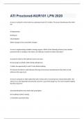 ATI Proctored-NUR101 LPN 2020 questions with correct answers