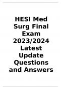  HESI Med Surg Final Exam 2023/2024 Latest Update Questions and Answers