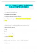 CUL 129 FINAL EXAM MF QUESTIONS AND ANSWERS GRADED A&plus;