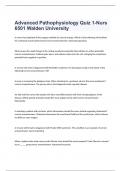 Advanced Pathophysiology Quiz 1-Nurs 6501 Walden University questions with correct answers