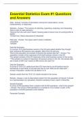  Essential Statistics Exam &num;1 Questions and Answers