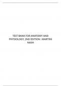 TEST BANK FOR ANATOMY AND PHYSIOLOGY, 2ND EDITION : MARTINI NASH