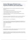 Federal Mortgage-Related Laws- Practice Problems well solved 2023