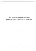 TEST BANK FOR ANATOMY AND PHYSIOLOGY 7TH EDITION BY SALADIN