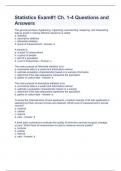 Statistics Exam&num;1 Ch&period; 1-4 Questions and Answers