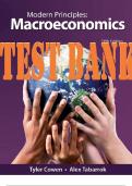 TEST BANK for Modern Principles: Macroeconomics 5th Edition by Tyler Cowen & Alex Tabarrok. ISBN 9781319329556. (All 21 Chapters)