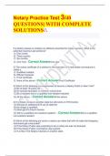 Notary Practice Test 3&sol;40 QUESTIONS&vert; WITH COMPLETE SOLUTIONS